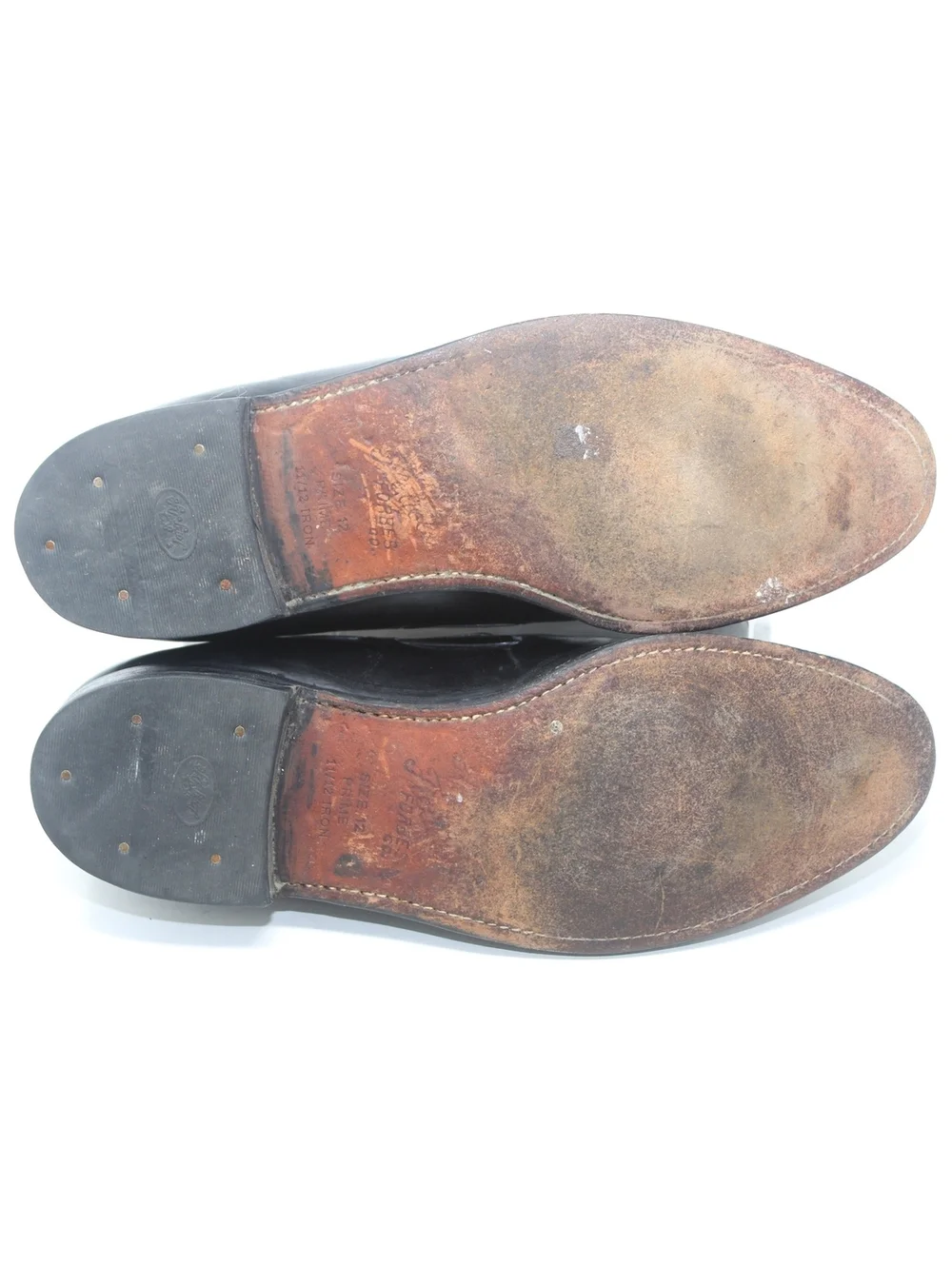 Johnston & Murphy Black Leather Tassel Loafers Round Toe Dress Shoe Mens 12 B/2A